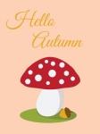 Herbst-Pilz-niedliche Illustration