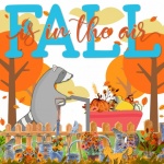 Autumn racoon fall poster
