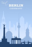 Berlín, Německo Cestovní plakát