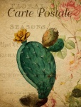 Cactus Vintage Bloemen Briefkaart