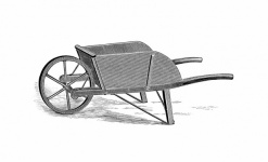 Vintage garden wheelbarrow clipart