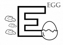 Colouring Alphabet E For Egg