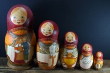 Five Matryoshka Dolls From A Set