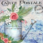 Virágos vintage francia képeslap poszter