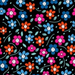 Flowers Retro Pattern Background