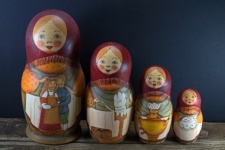 Four matryoshka dolls from a set