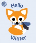 Fox con bufanda de invierno