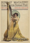 Mulher harpa vintage velha