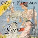 Francuski plakat damski w stylu vintage
