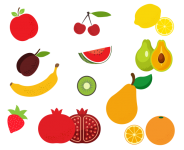 Set di illustrazioni clipart di frutta F