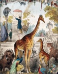 Arte vintage girafa antiga