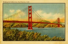Postal vintage del puente Golden Gate