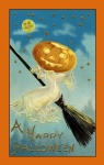 Halloween Vintage boszorkány kártya