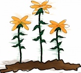 Desen artistic de floarea-soarelui galbe