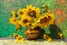 Van Gogh sunflower poster