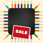 Blackboard and pencils sale