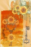 Słonecznikowy plakat artystyczny