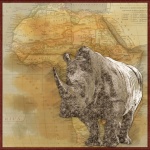 Poster di viaggio Rhino Africa