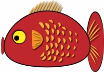 Red Art Fish Drawing