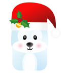 Słodki niedźwiedź polarny na Boże Narodz