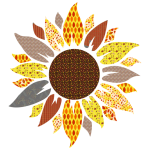 Jesienna sztuka słonecznika PNG