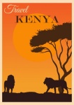 Kenya, affiche de voyage en Afrique