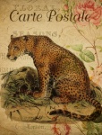 Cartolina d'arte vintage leopardata