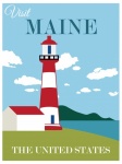 Póster de viaje de Maine EE. UU.