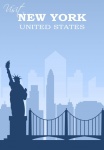 New York, USA Cestovní plakát