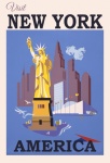 Afiș de călătorie vintage din New York