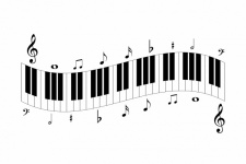 Note musicali della tastiera del pianofo