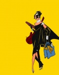 Retro Woman Shopping Clipart