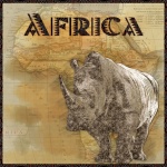 Rhino Afrika Cestovní plakát
