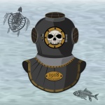 Steampunk Skeleton Diver With Skeleton