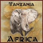 Poster di viaggio Tanzania Africa