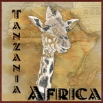 Tanzánia Afrika utazási poszter