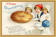 Thanksgiving vintage kinderkaart