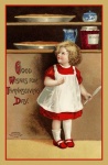 Thanksgiving vintage meisjeskaart