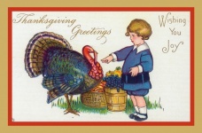Thanksgiving-Vintage-Türkei-Karte