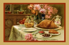 感恩节老式土耳其卡