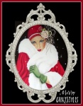 Vintage Deco Mujer Navidad