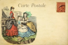 Cartão postal francês de mulher vintage