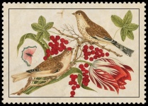 Птица цветок старинное искусство