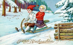 冬季儿童雪橇古着
