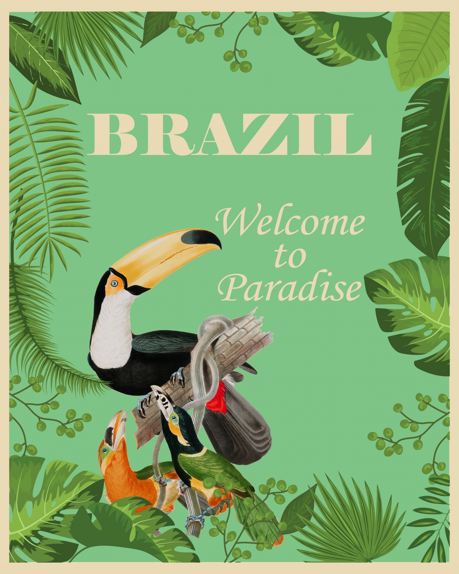 Brasilien reser affischkonst