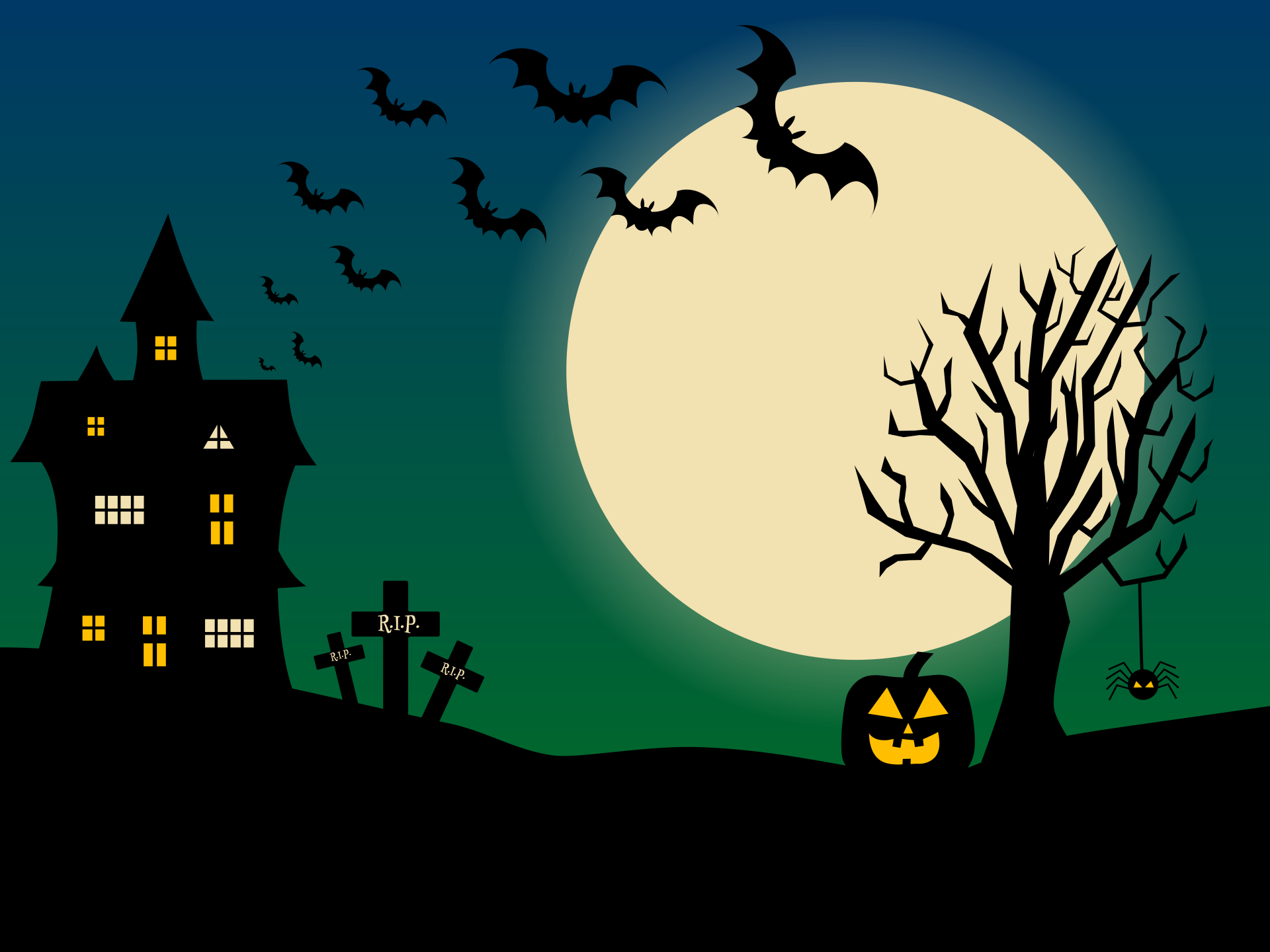 Halloween Scene Illustration Free Stock Photo - Public Domain Pictures