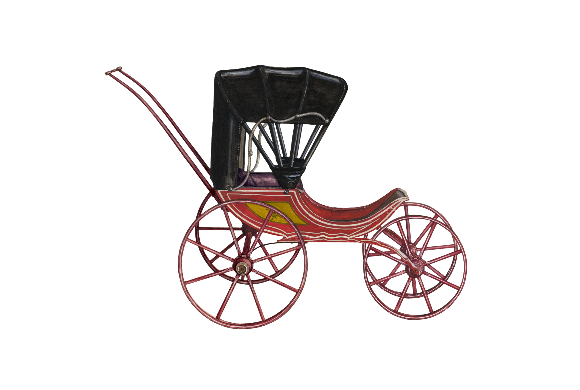 Clipart vitoriano de carrinho de bebê