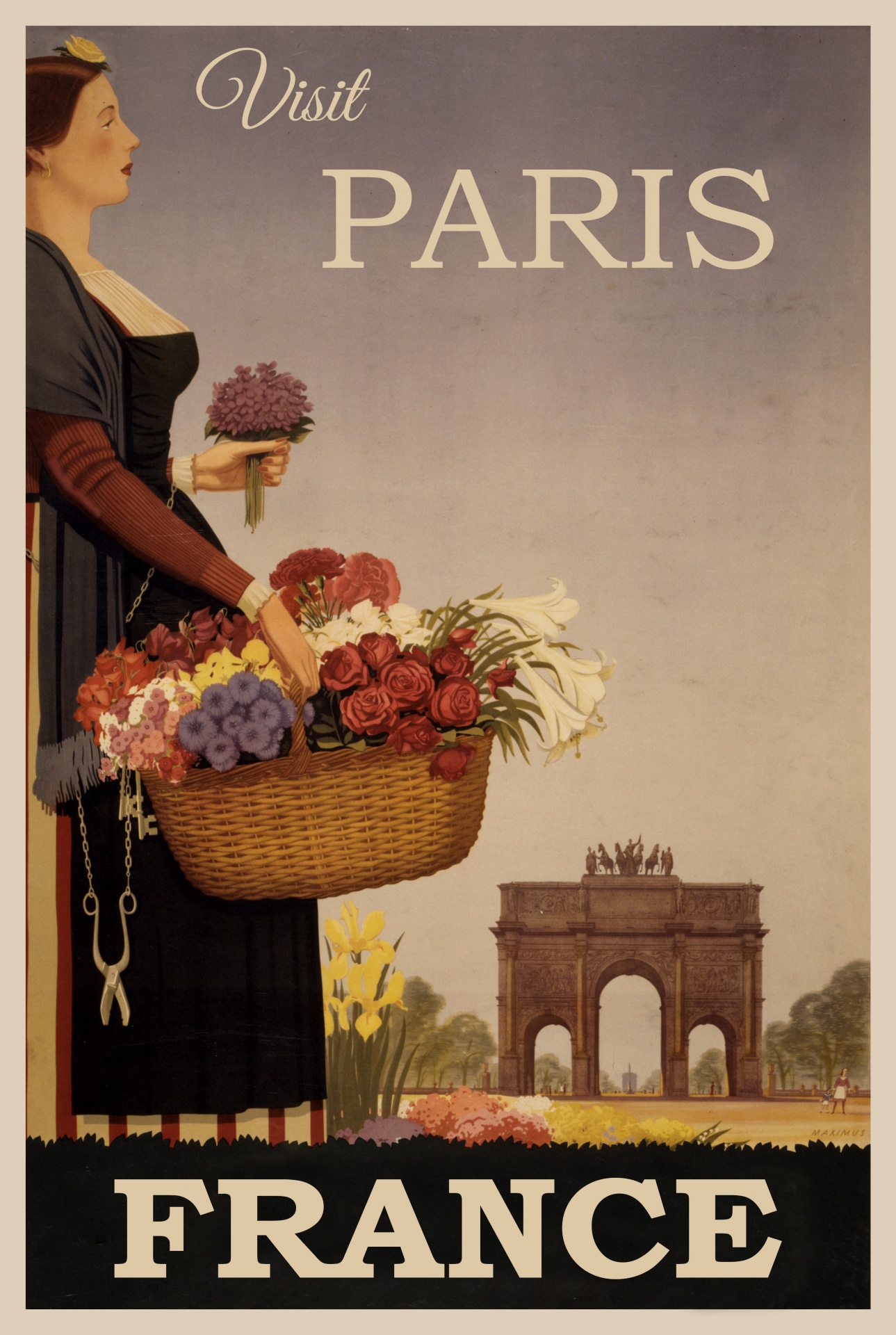 Cartaz de viagem de Paris, França
