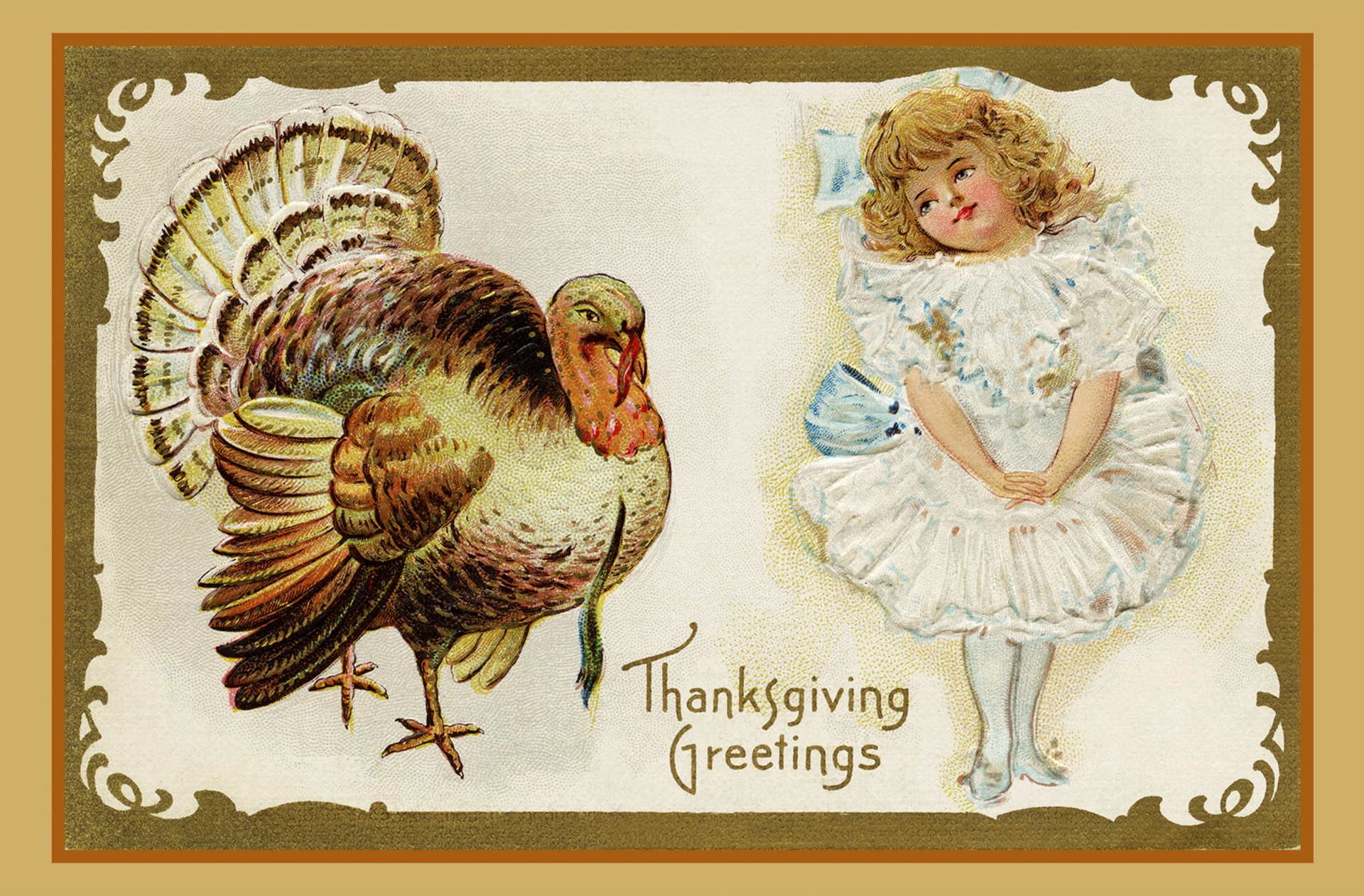 Thanksgiving Vintage Turkiet -kort