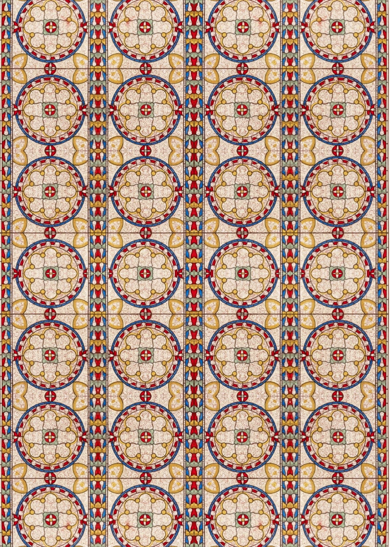 Vintage Pattern Stained Glass Background